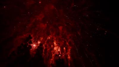 Fireworks night sky sparks 4k wallpaper