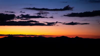 Hills sunset sky 4k wallpaper