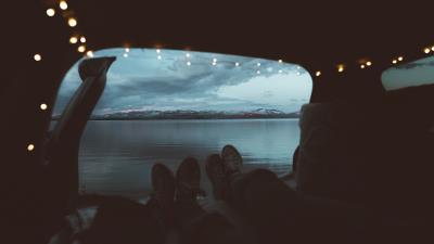 Lake mountains camping 4k wallpaper