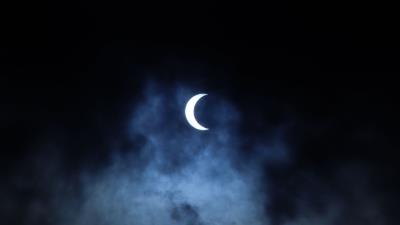 Moon clouds dark 4k wallpaper