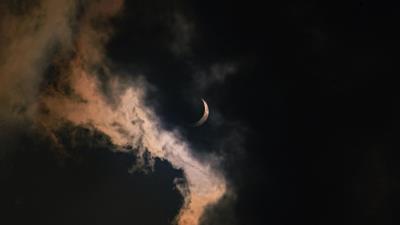 Moon clouds night 4k wallpaper