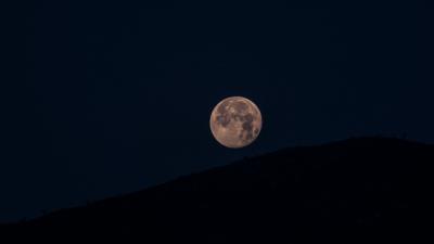 Moon full moon hill 4k wallpaper