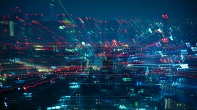 Neon buildings night city 4k wallpaper