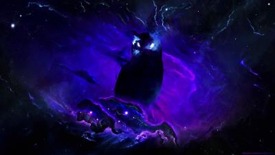 Owl silhouette galaxy 4k wallpaper