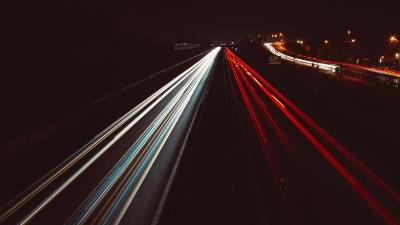 Road lines long exposure image 4k wallpaper