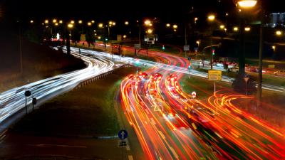 Road long exposure cars 4k wallpaper