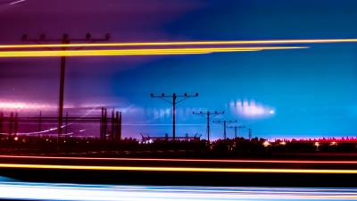 Road night long exposure 4k wallpaper