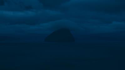 Rock coast dark 4k wallpaper