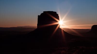 Rock sun sunset 4k wallpaper