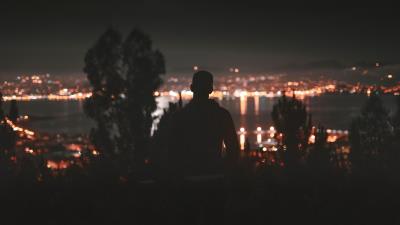 Silhouette dark sad 4k wallpaper