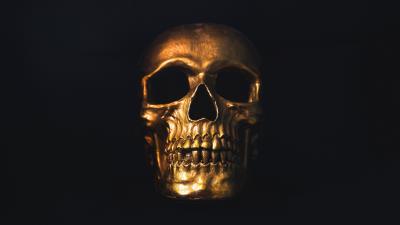 Skull gold ornament 4k wallpaper