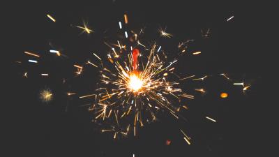 Sparkler sparks black 4k wallpaper