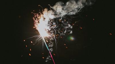 Sparklers sparks hand image 4k wallpaper