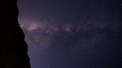 Starry sky night forest 4k wallpaper