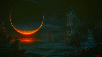 Sun eclipse parallel world 4k wallpaper