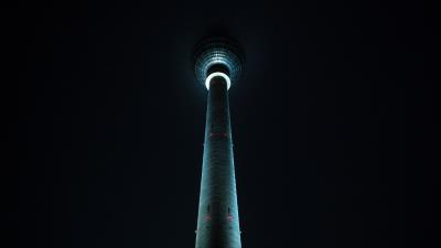 Tower lighting night 4k wallpaper
