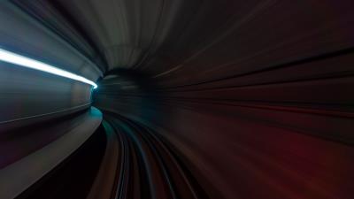 Tunnel neon glow 4k wallpaper