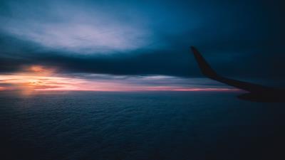 Wing of the plane sky flight 4k wallpaper