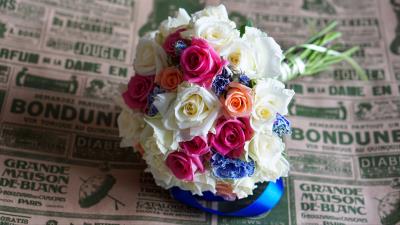 Bouquet roses composition decoration 4k wallpaper