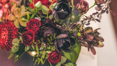 Flowers bouquet roses 4k wallpaper