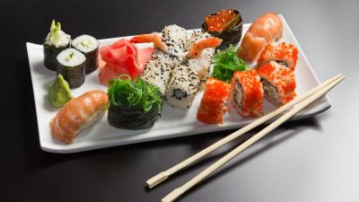 Rolls sushi seafood tasty japanese cuisine 4k wallpaper