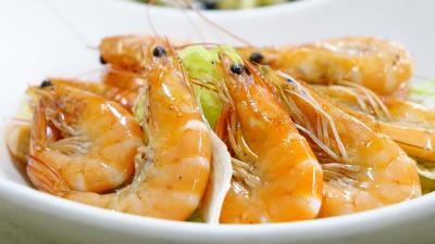 Shrimps cooked appetizing 4k wallpaper
