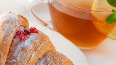 Tea cake lemon 4k wallpaper