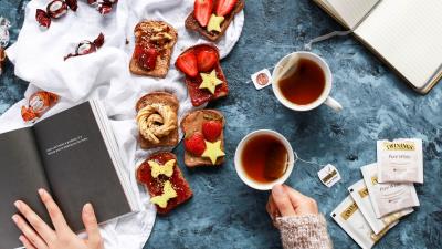 Tea sandwiches breakfast 4k wallpaper