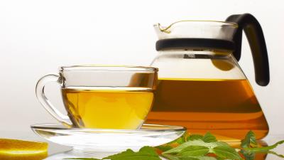 Tea tea leaves mint lemon 4k wallpaper