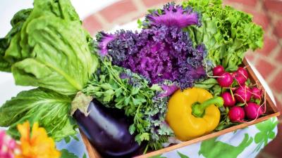 Vegetables basket green 4k wallpaper