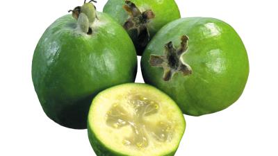 White feijoa cut fruit 4k wallpaper