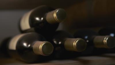 Wine bottles shelves basement 4k wallpaper