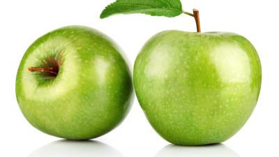 Apple leaf white background 4k wallpaper