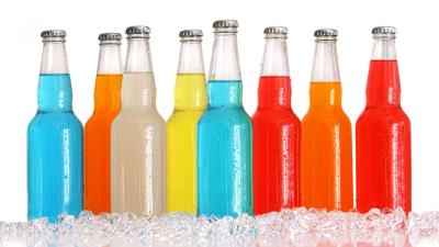 Beverages bottles ice white background 4k wallpaper