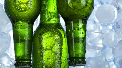 Bottle three beer ice 4k wallpaper