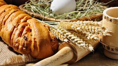 Bread egg ears grass 4k wallpaper