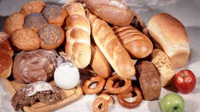 Bread pastries apples biscuits 4k wallpaper