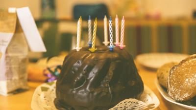 Cake candles chocolates pastries 4k wallpaper