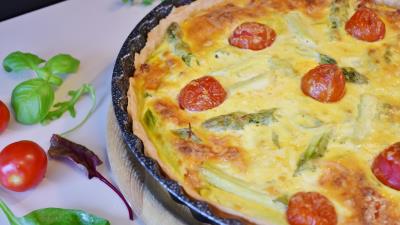 Cake cheese asparagus leek 4k wallpaper