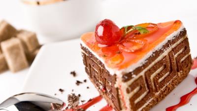 Cake coffee cup 4k wallpaper