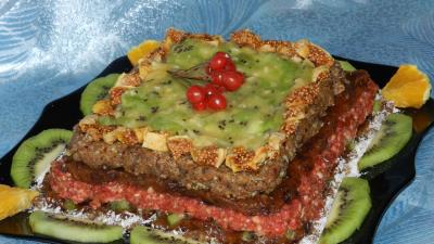 Cake fruit kiwi orange 4k wallpaper