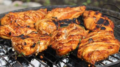 Chicken barbecue meat juicy 4k wallpaper