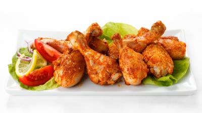 Chicken legs cabbage lemon tomatoes 4k wallpaper