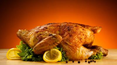 Chicken meat grill lemon 4k wallpaper