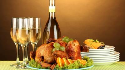 Chicken wine dishes 4k wallpaper