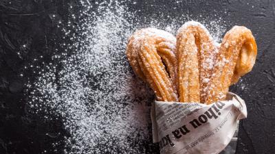 Churro baking powdered sugar 4k wallpaper
