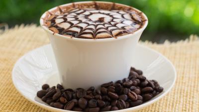 Coffee cappuccino coffee beans 4k wallpaper