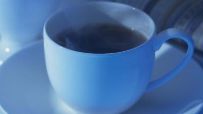 Coffee cup blue light 4k wallpaper