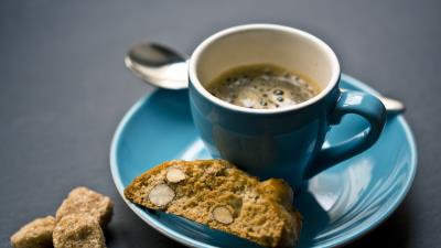 Coffee espresso almonds biscuits 4k wallpaper