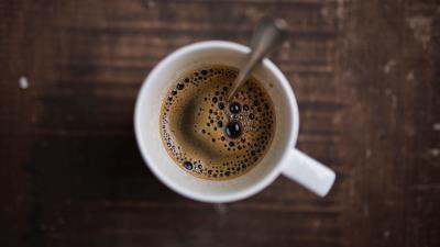 Coffee espresso cup foam spoon 4k wallpaper